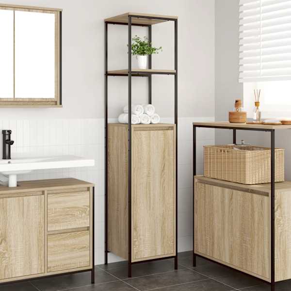 Vannitoa kapp riiulitega sonoma tamm 36 × 35 × 165 cm