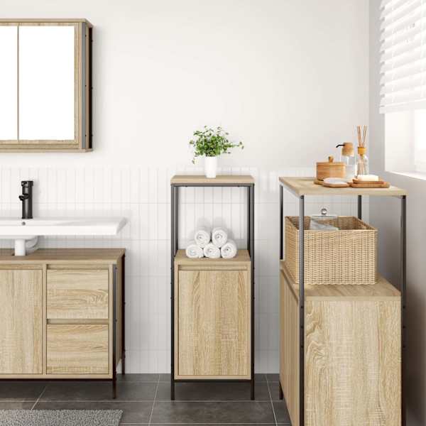 Vannitoa kapp riiulitega sonoma tamm 36 × 35 × 95 cm