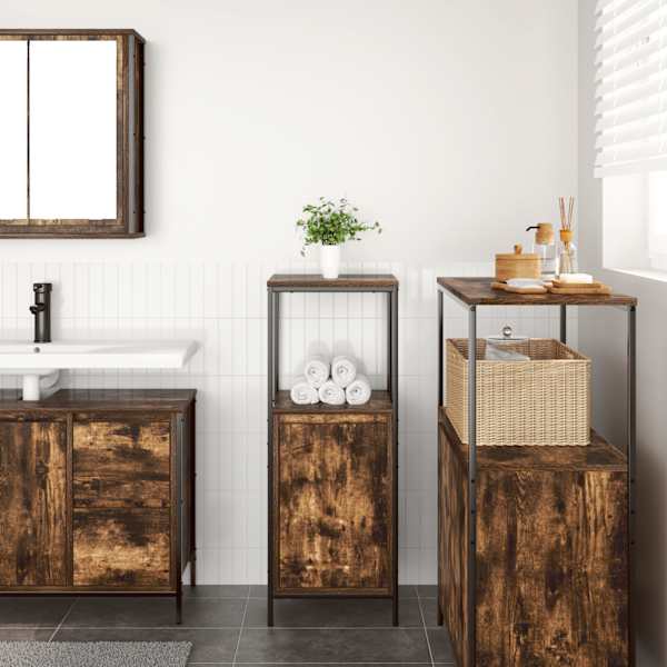 Riiulitega vannitoakapp suitsutamm 36 × 35 × 95 cm
