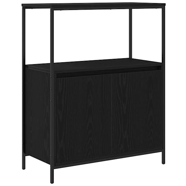 Vannitoa kapp riiulitega must tamm 76,5 × 35 × 95 cm