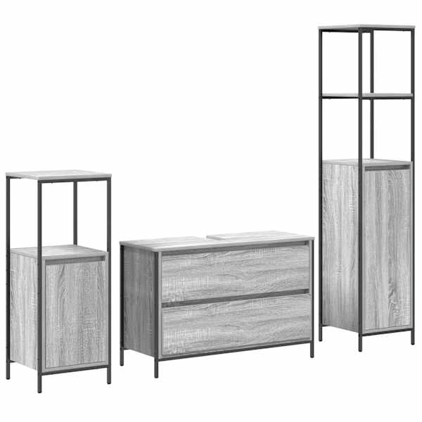 Vannitoa mööbleset 3 tk Hall Sonoma 90 × 34,5 × 60 cm Tehispuit