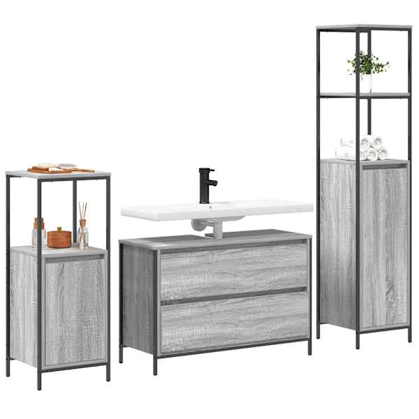 Vannitoa mööbleset 3 tk Hall Sonoma 90 × 34,5 × 60 cm Tehispuit