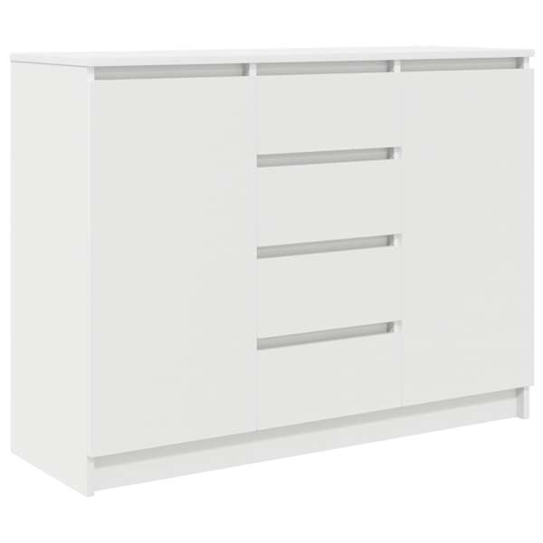Puhvetkapp sahtlitega, valge, 100,5 × 35 × 76 cm, tehispuit