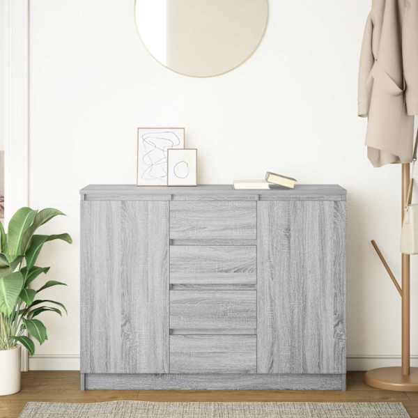 Puhvetkapp sahtlitega hall Sonoma tamm 100,5 × 35 × 76 cm tehispuit