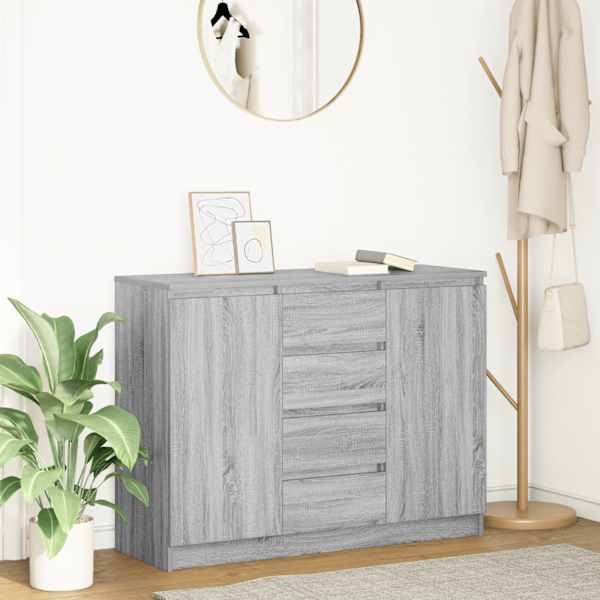 Puhvetkapp sahtlitega hall Sonoma tamm 100,5 × 35 × 76 cm tehispuit