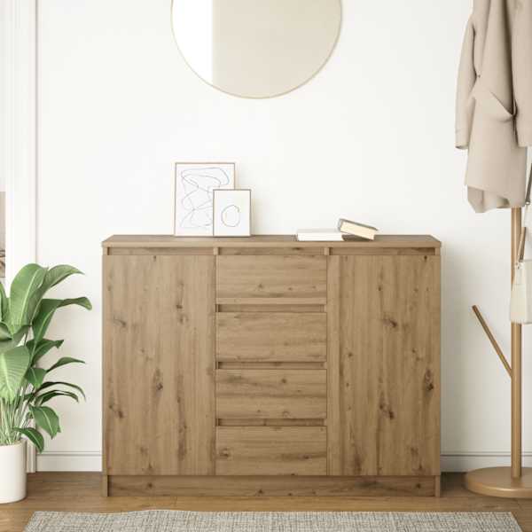 Puhvetkapp sahtlitega, artisan tamm, 100,5 × 35 × 76 cm tehispuit