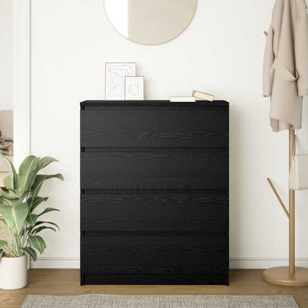 Puhvetkapp, must tamm, 80 × 35 × 99 cm, tehispuit