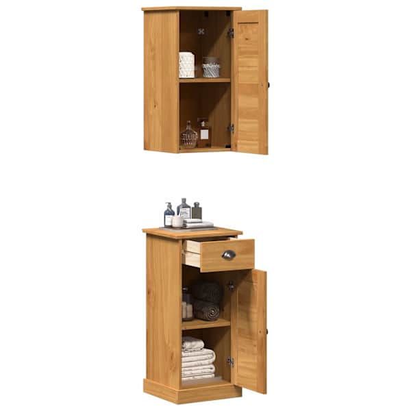 Vannitoa kapp VIGO 2 tk Pruun ja meepruun 37 × 34 × 80 cm