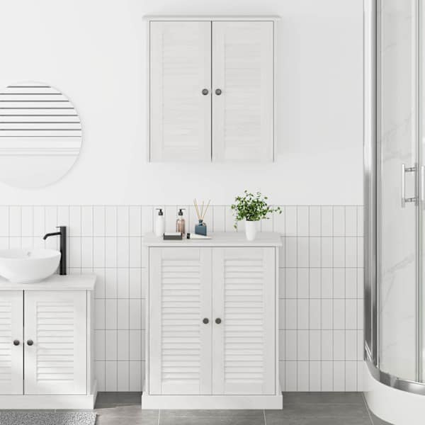 Vannitoa mööbleset 2 tk Valge ja antiikvalge 67,5 × 34 × 80 cm