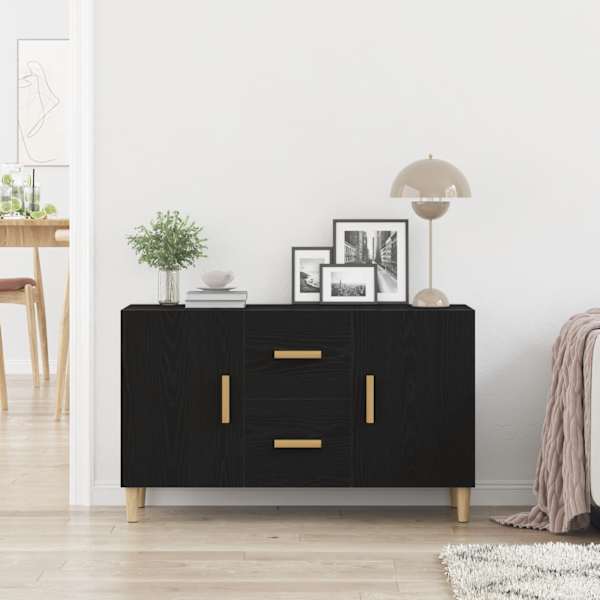 Puhvetkapp, must tamm, 100 × 36 × 60 cm, tehispuit