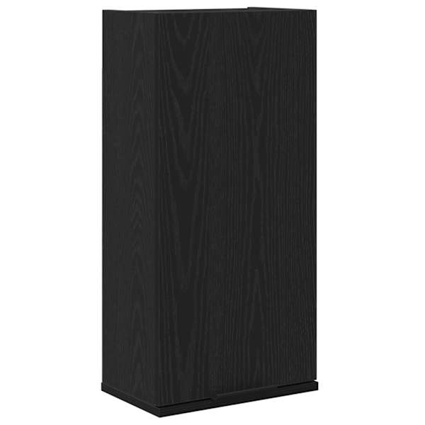 Seinale kinnitatav kapp, must tamm, 32 × 20 × 67 cm, töödeldud puit