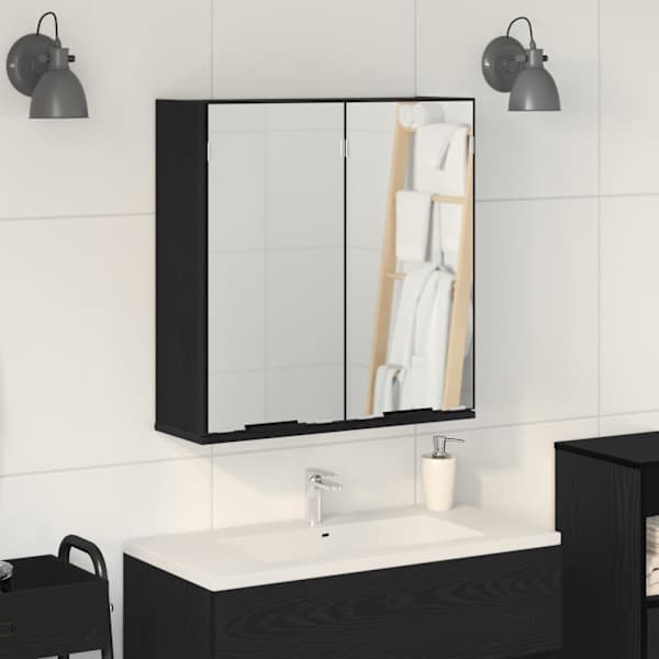 Peeglikapp Must tamm 64 × 20 × 67 cm Tehispuit