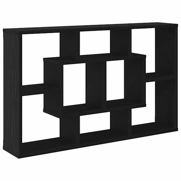 Seinariiul riiuliga Must tamm 85 × 16 × 52,5 cm Tehispuit