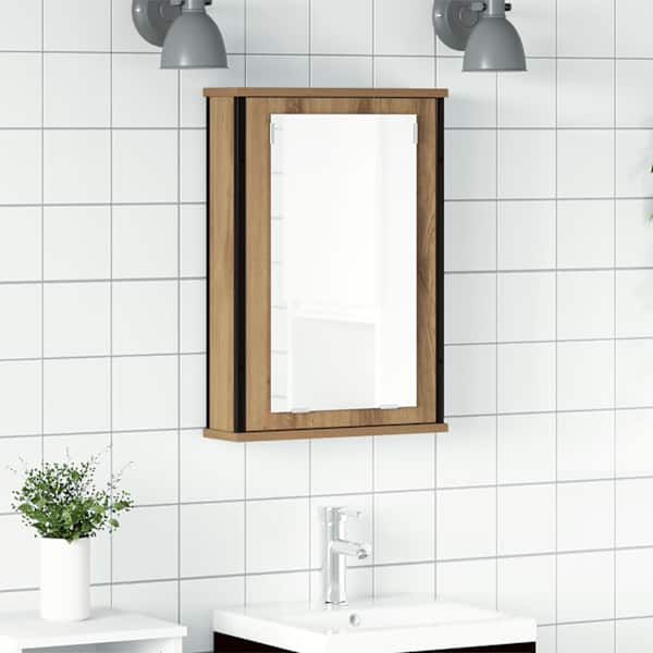 Vannitoa peegelkapp, käsitöötamm, 42 × 12 × 60 cm, tehispuit