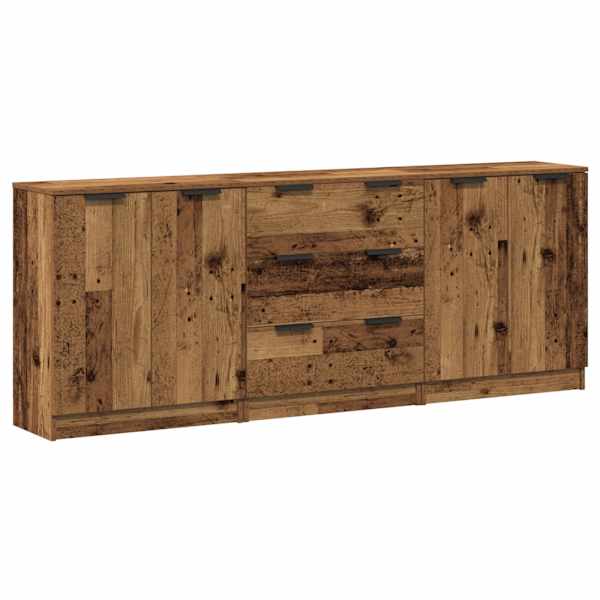 Puhvetkapid 3 tk Vana puit 60 × 30 × 70 cm Engineered Wood