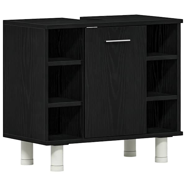 Vannitoa kapp Must tamm 60 × 32 × 54 cm Tehispuit