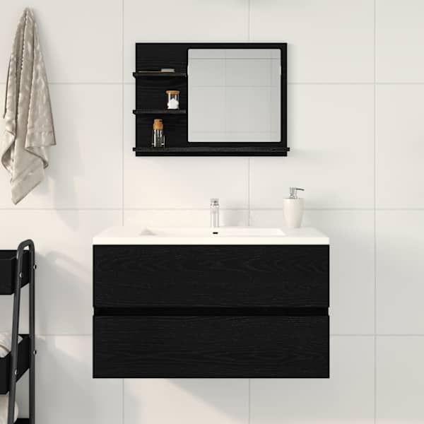 Vannitoapeegel must tamm 60 × 10,5 × 45 cm töödeldud puit