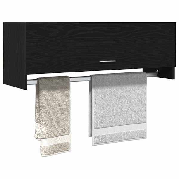 Garderoobikapp Must tamm 100 × 32,5 × 35 cm Tehispuit