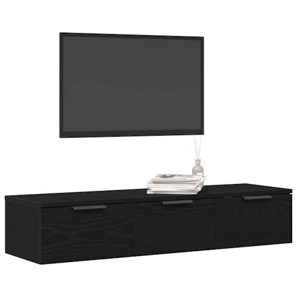 Seinekapp sahtliga Must tamm 102 × 30 × 20 cm Tehispuit