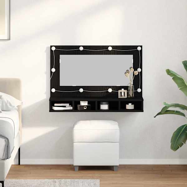 Peeglikapp Must tamm 90 × 31,5 × 62 cm Tehispuit