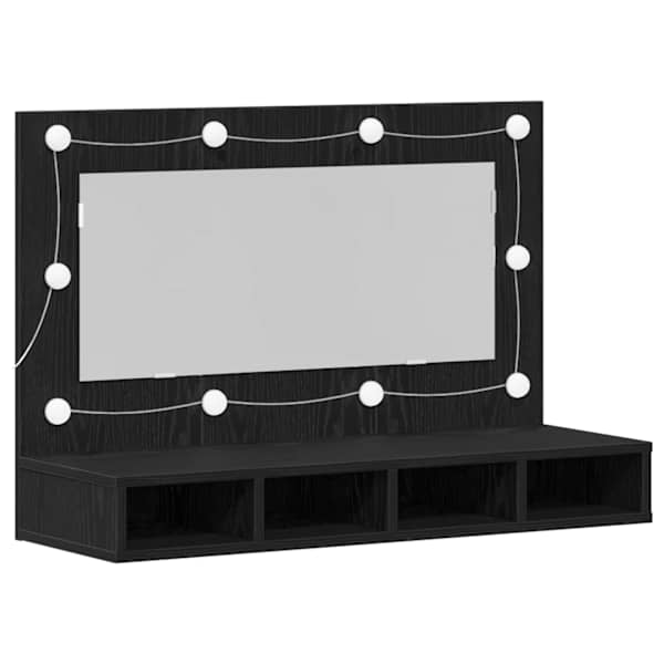 Peeglikapp Must tamm 90 × 31,5 × 62 cm Tehispuit