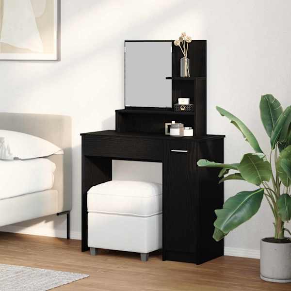 Riietumislaud Must tamm 86,5 × 35 × 136 cm Tehispuit