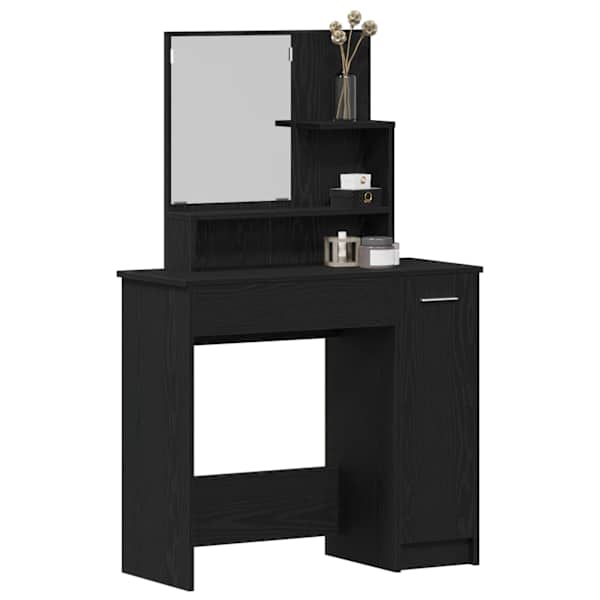 Riietumislaud Must tamm 86,5 × 35 × 136 cm Tehispuit