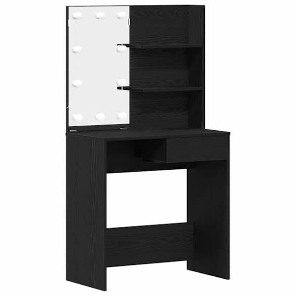 Riietumislaud Must tamm 74,5 × 40 × 141 cm Tehispuit