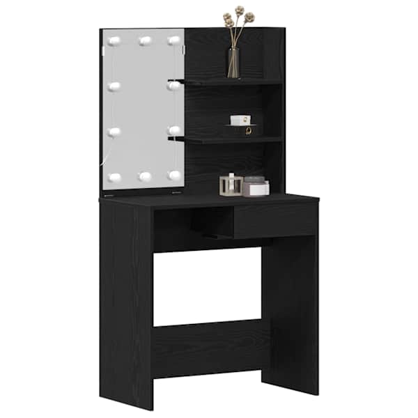 Riietumislaud Must tamm 74,5 × 40 × 141 cm Tehispuit