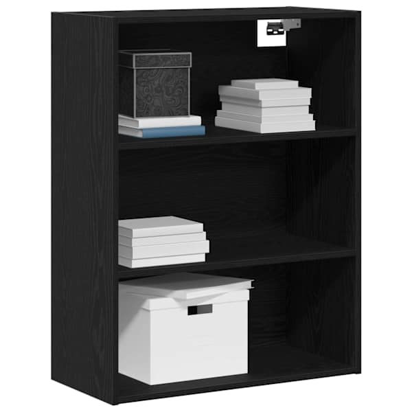 Rippuv seinakapp Must tamm 69,5 × 32,5 × 90 cm Tehispuit