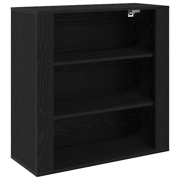 Seinekapp riiuliga Must tamm 80 × 33 × 80 cm Tehispuit
