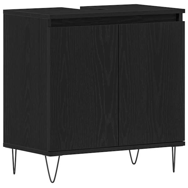 Vannitoa kraanikausi kapp Must tamm 58 × 33 × 60 cm Tehispuit