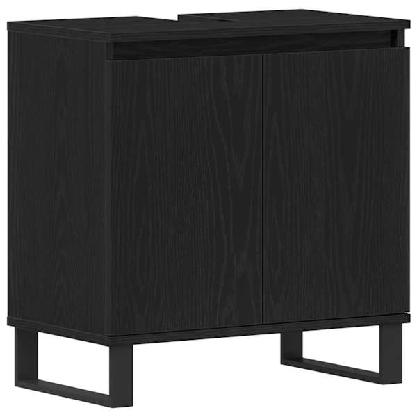 Vannitoa kraanikausi kapp Must tamm 58 × 33 × 60 cm Tehispuit