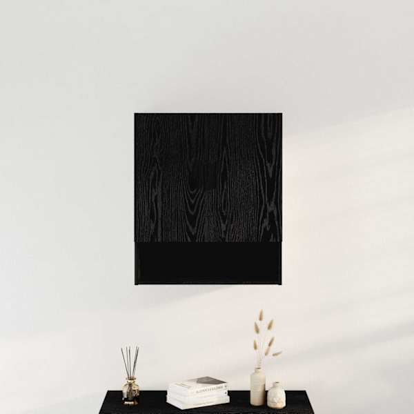Seinale kinnitatav kapp 60 × 31 × 70 cm Tehispuit Must tamm