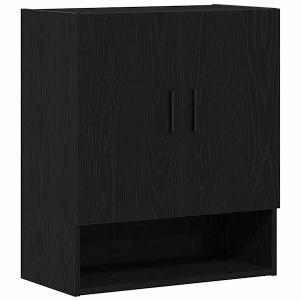 Seinale kinnitatav kapp 60 × 31 × 70 cm Tehispuit Must tamm