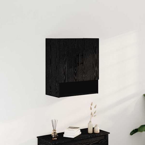 Seinale kinnitatav kapp 60 × 31 × 70 cm Tehispuit Must tamm