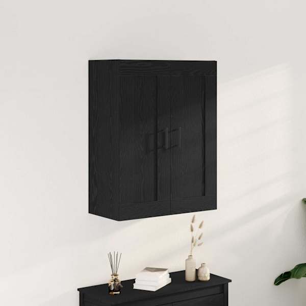 Seinale kinnitatav kapp Must tamm 69,5 × 34 × 90 cm Tehispuit