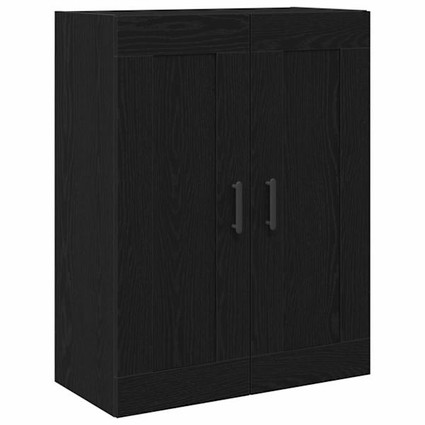 Seinale kinnitatav kapp Must tamm 69,5 × 34 × 90 cm Tehispuit