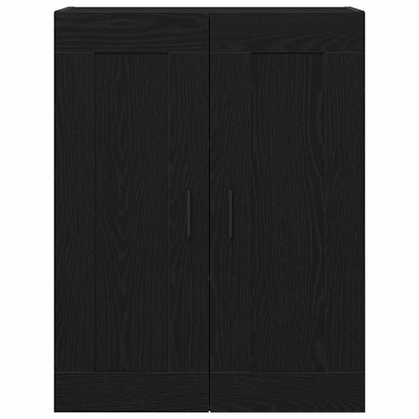 Seinale kinnitatav kapp Must tamm 69,5 × 34 × 90 cm Tehispuit