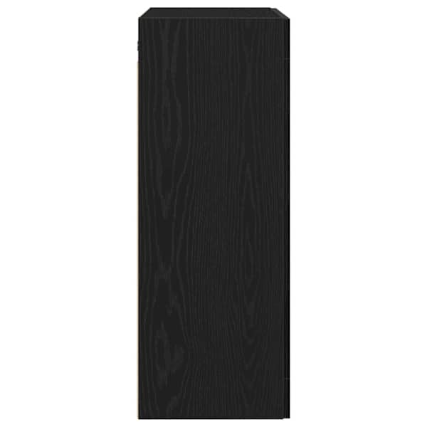 Seinale kinnitatav kapp Must tamm 69,5 × 34 × 90 cm Tehispuit