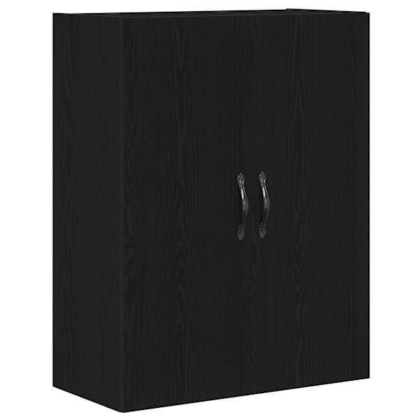 Seinale kinnitatav kapp Must tamm 69,5 × 34 × 180 cm Tehispuit