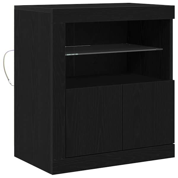 LED Kummuti Must 60,5 × 37 × 67 cm Tehispuit