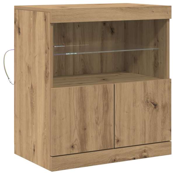 LED Kummuti Pruun 60,5 × 37 × 67 cm Tehispuit