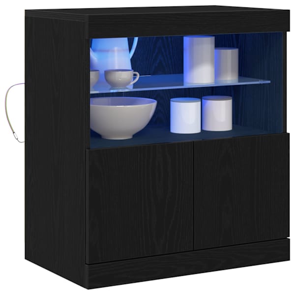 LED Kummuti Must 60,5 × 37 × 67 cm Tehispuit