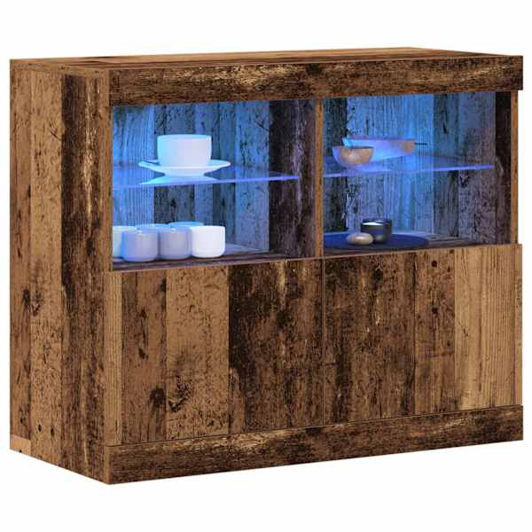 LED Kummuti Pruun 81 × 37 × 66,5 cm Tehispuit