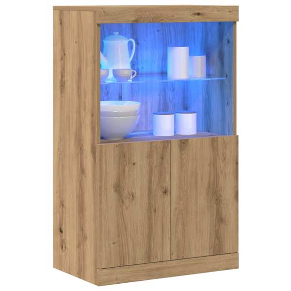 LED Kummuti Pruun 60 × 37 × 100 cm Tehispuit