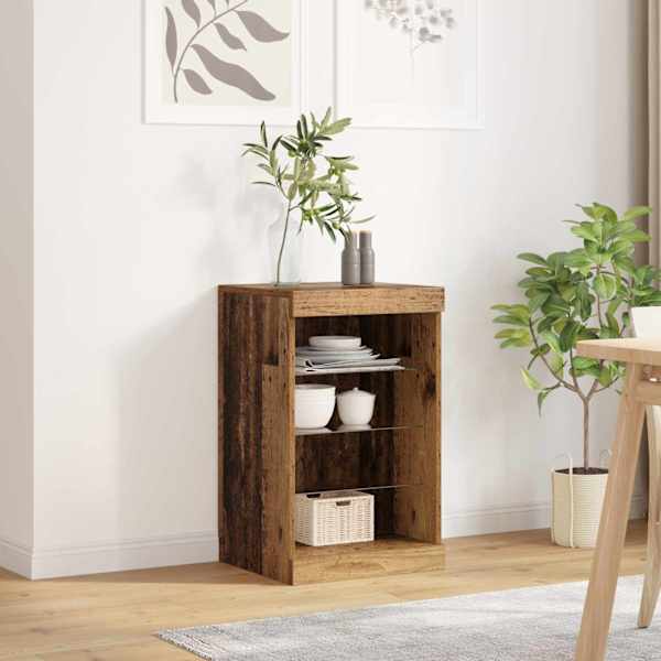 LED Kummuti Vana puit 41 × 37 × 67 cm Tehispuit