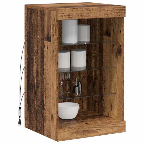 LED Kummuti Vana puit 41 × 37 × 67 cm Tehispuit