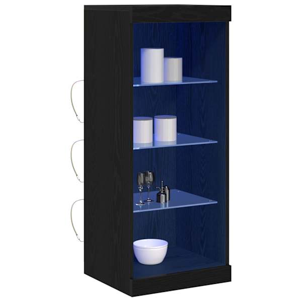 LED Kummuti Must tamm 41 × 37 × 100 cm Tehispuit