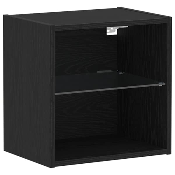 LED-valgustusega rippriiul Must 40 × 28,5 × 40 cm Tehispuit